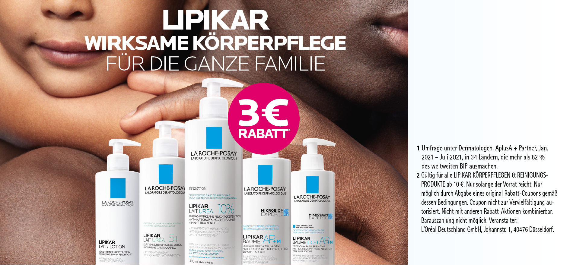 LIPIKAR Körperpflegen, pauschal 3€ Rabatt, zu Risiken und Nebenwirkungen lesen Sie die Packungsbeilage und holen Sie ärztlichen oder apothekerlichen Rat ein.